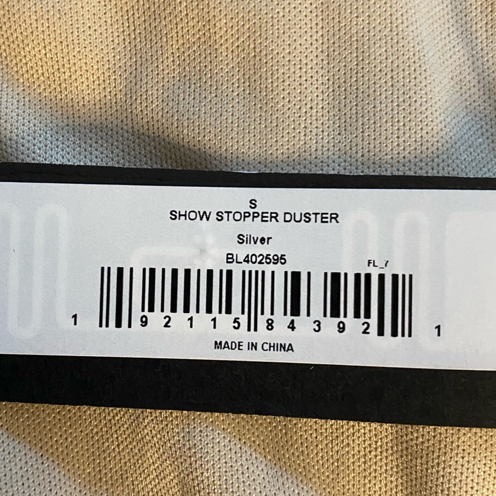 STEVE MADDEN Show Stopper Duster Silver Disco NWT Small - Picture 10 of 10
